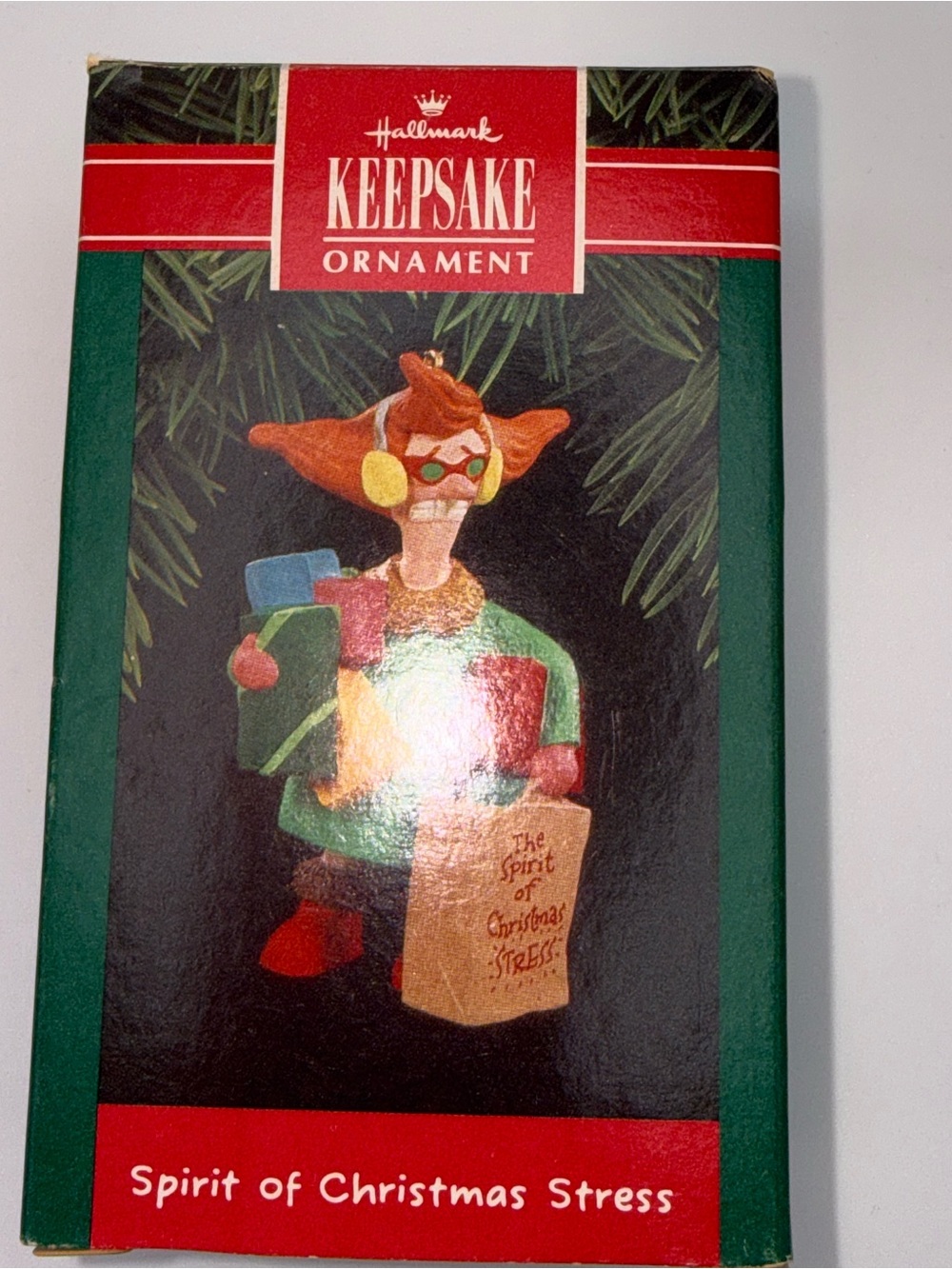 Hallmark Vintage Keepsake Ornament - Spirit of Christmas Stress (green, red)